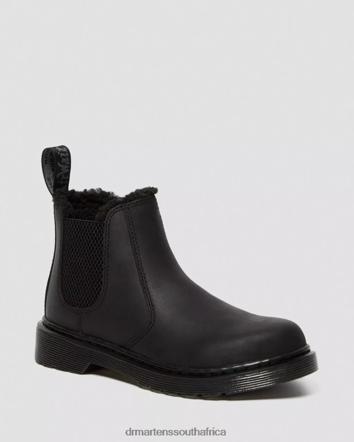 Junior 2976 Faux Fur Lined Chelsea Boots Dr. Martens Kids Footwear 2J208N439 Black Republic Wp