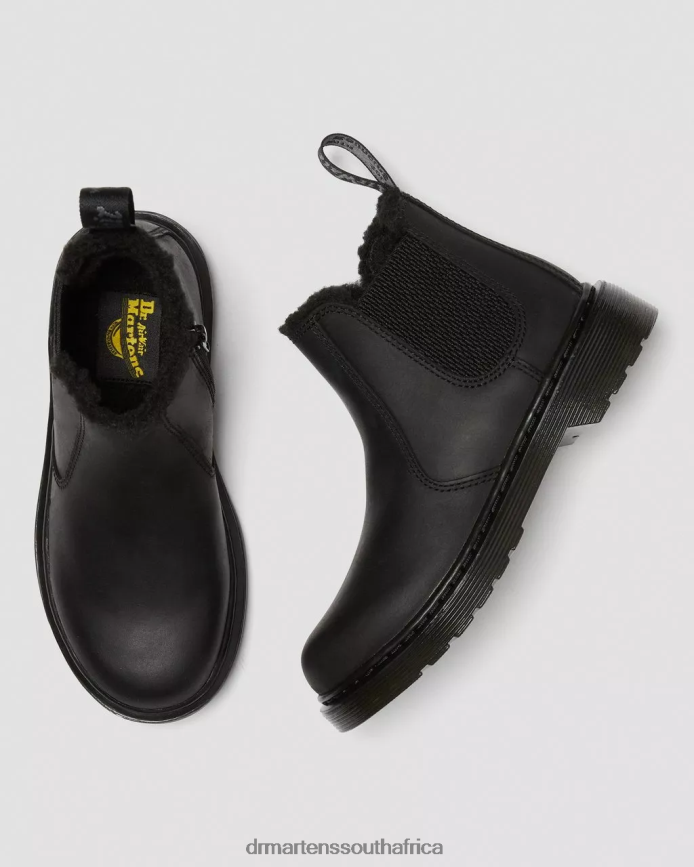 Junior 2976 Faux Fur Lined Chelsea Boots Dr. Martens Kids Footwear 2J208N439 Black Republic Wp