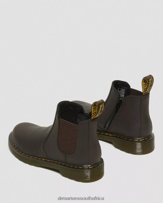 Junior 2976 Wildhorse Leather Chelsea Boots Dr. Martens Kids Footwear 2J208N431 Dark Brown Wildhorse Lamper