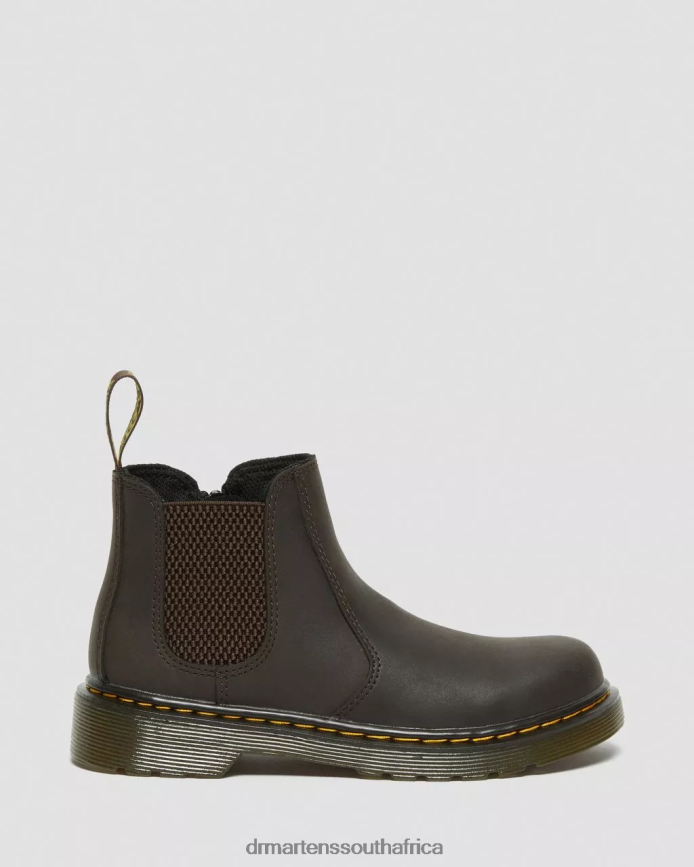 Junior 2976 Wildhorse Leather Chelsea Boots Dr. Martens Kids Footwear 2J208N431 Dark Brown Wildhorse Lamper