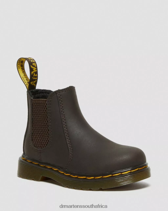 Toddler 2976 Wildhorse Leather Chelsea Boots Dr. Martens Kids Footwear 2J208N402 Dark Brown Wildhorse Lamper
