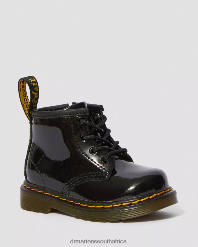 Infant 1460 Patent Leather Lace Up Boots Dr. Martens Kids Footwear 2J208N395 Black Lucido & Patent Lamper