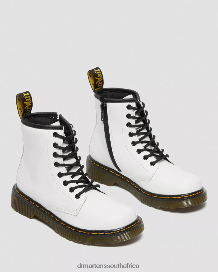 Junior 1460 Leather Lace Up Boots Dr. Martens Kids Footwear 2J208N434 White Romario