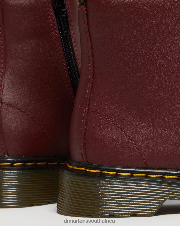 Junior 1460 Softy T Leather Lace Up Boots Dr. Martens Kids Footwear 2J208N425 Cherry Red Softy T