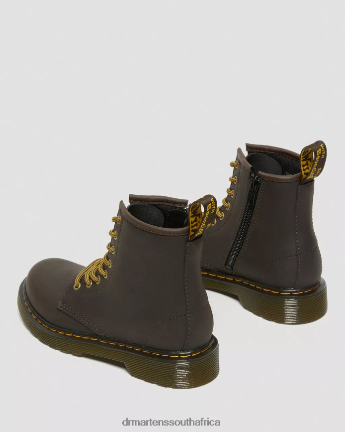 Junior 1460 Wildhorse Leather Lace Up Boots Dr. Martens Kids Footwear 2J208N440 Dark Brown Wildhorse Lamper
