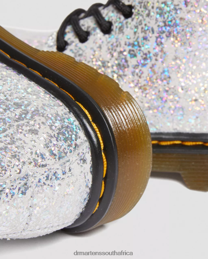 Toddler 1460 Crinkle Metallic Lace Up Boots Dr. Martens Kids Footwear 2J208N417 Grey Metallic Disco Crinkle