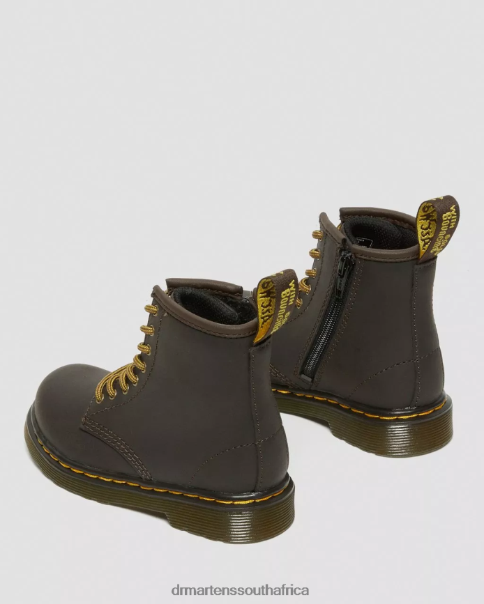 Toddler 1460 Wildhorse Leather Lace Up Boots Dr. Martens Kids Footwear 2J208N408 Dark Brown Wildhorse Lamper
