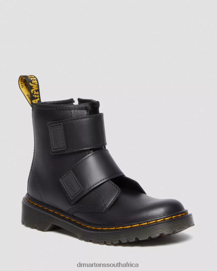 Junior 1460 Double Strap Leather Boots Dr. Martens Kids Footwear 2J208N432 Black Romario