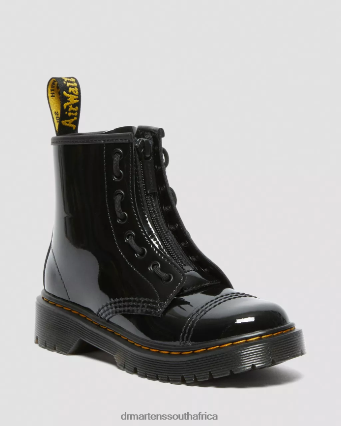 Junior Sinclair Bex Patent Leather Boots Dr. Martens Kids Footwear 2J208N437 Black Lucido & Patent Lamper