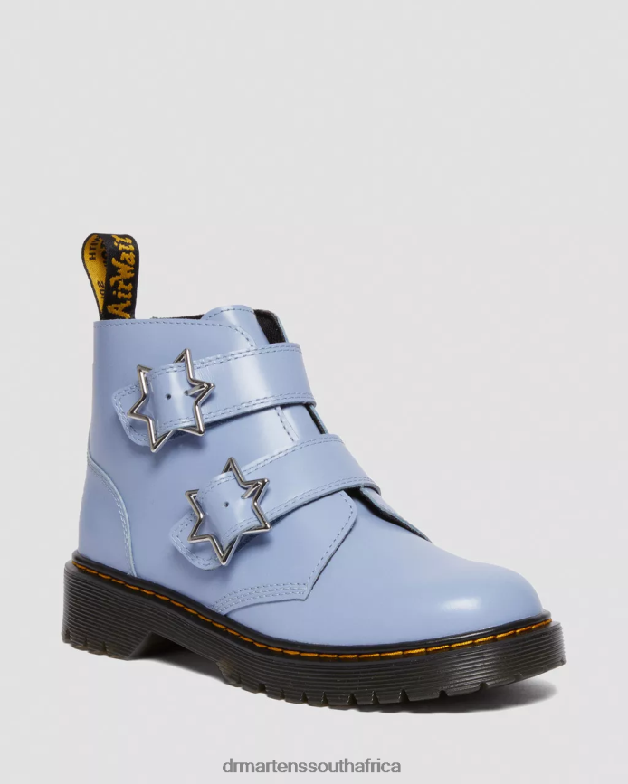 Youth Devon Bex Leather Ankle Boots Dr. Martens Kids Footwear 2J208N466 Zen Blue Lissome