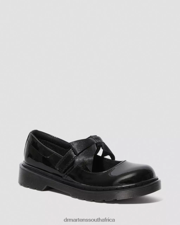 Junior Maccy II Patent Leather Mary Jane Shoes Dr. Martens Kids Footwear 2J208N435 Black Lucido & Patent Lamper