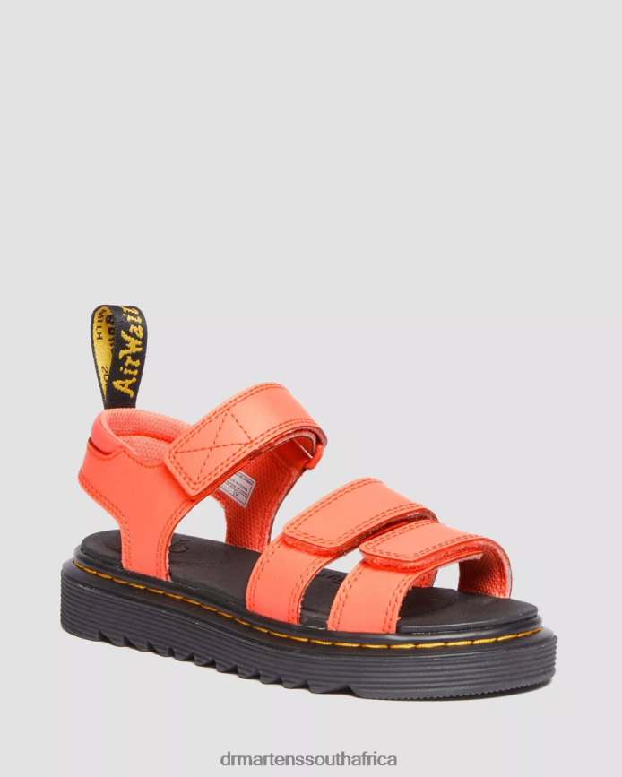 Junior Klaire Athena Leather Strap Sandals Dr. Martens Kids Footwear 2J208N448 Coral Athena