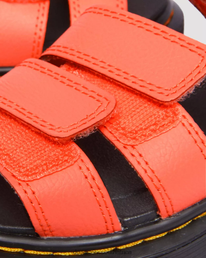 Junior Klaire Athena Leather Strap Sandals Dr. Martens Kids Footwear 2J208N448 Coral Athena