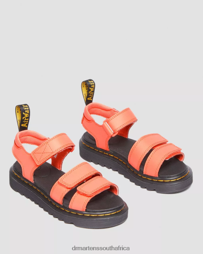 Junior Klaire Athena Leather Strap Sandals Dr. Martens Kids Footwear 2J208N448 Coral Athena