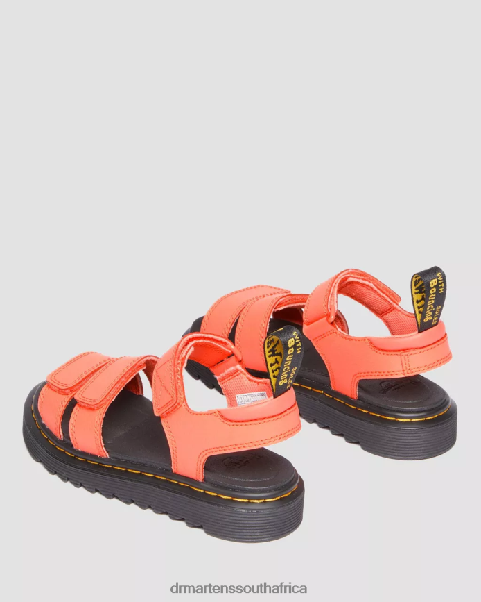Junior Klaire Athena Leather Strap Sandals Dr. Martens Kids Footwear 2J208N448 Coral Athena
