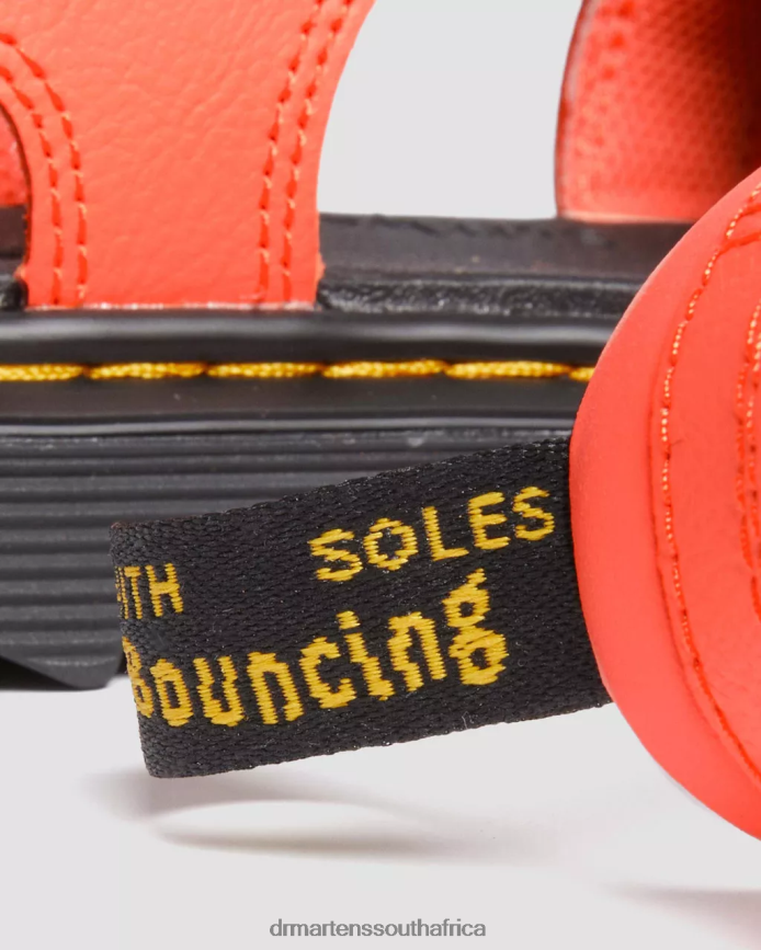 Junior Klaire Athena Leather Strap Sandals Dr. Martens Kids Footwear 2J208N448 Coral Athena