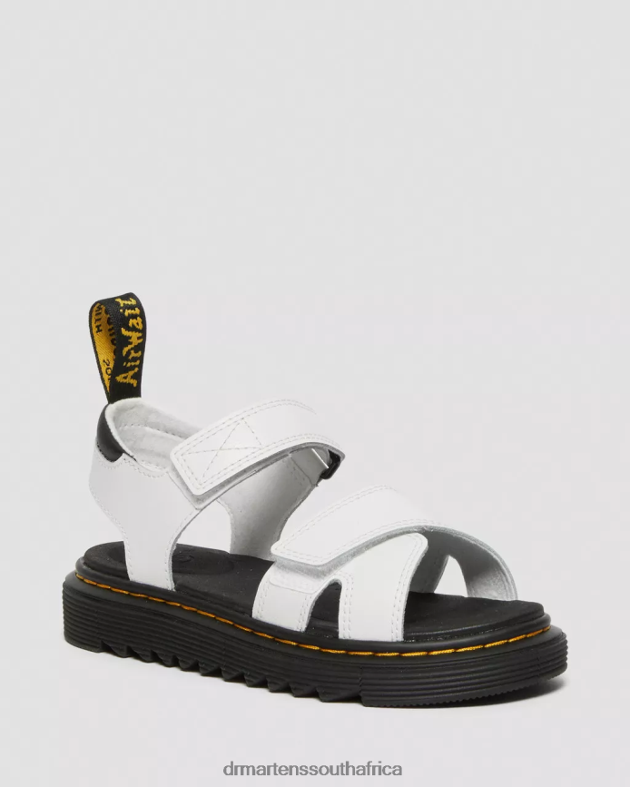 Junior Vossie Leather Sandals Dr. Martens Kids Footwear 2J208N449 White T Lamper