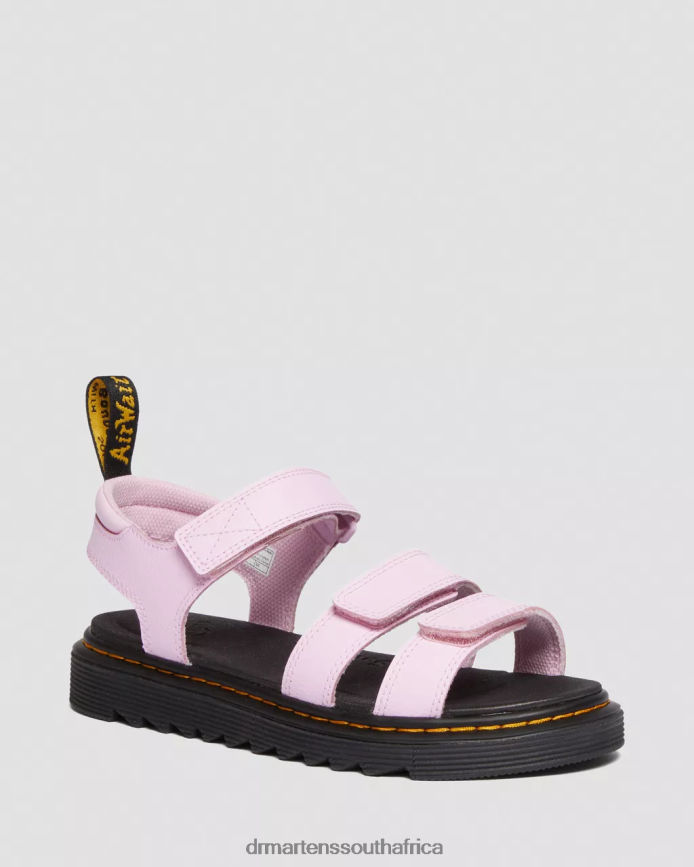 Youth Klaire Athena Leather Strap Sandals Dr. Martens Kids Footwear 2J208N460 Pale Pink Athena