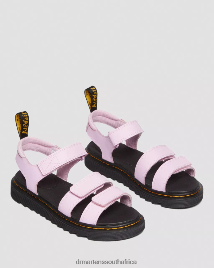 Youth Klaire Athena Leather Strap Sandals Dr. Martens Kids Footwear 2J208N460 Pale Pink Athena
