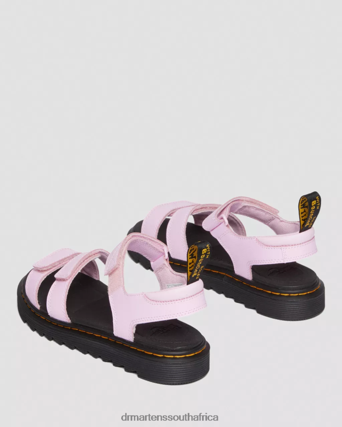 Youth Klaire Athena Leather Strap Sandals Dr. Martens Kids Footwear 2J208N460 Pale Pink Athena