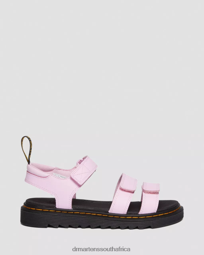 Youth Klaire Athena Leather Strap Sandals Dr. Martens Kids Footwear 2J208N460 Pale Pink Athena