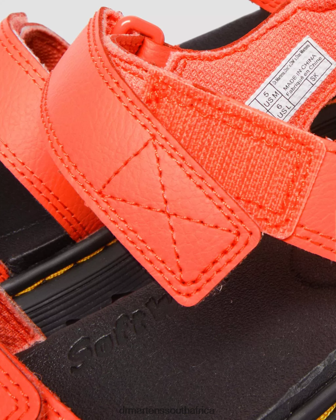 Youth Klaire Athena Leather Strap Sandals Dr. Martens Kids Footwear 2J208N467 Coral Athena