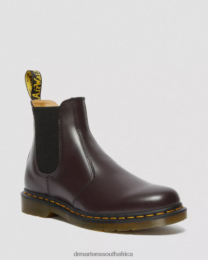 2976 Yellow Stitch Smooth Leather Chelsea Boots Dr. Martens Men Footwear 2J208N104 Burgundy Smooth