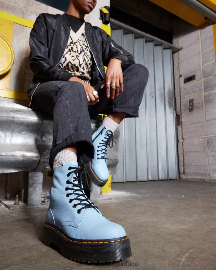 Jadon Boot Pisa Leather Platforms Dr. Martens Men Footwear 2J208N130 Blue Pisa