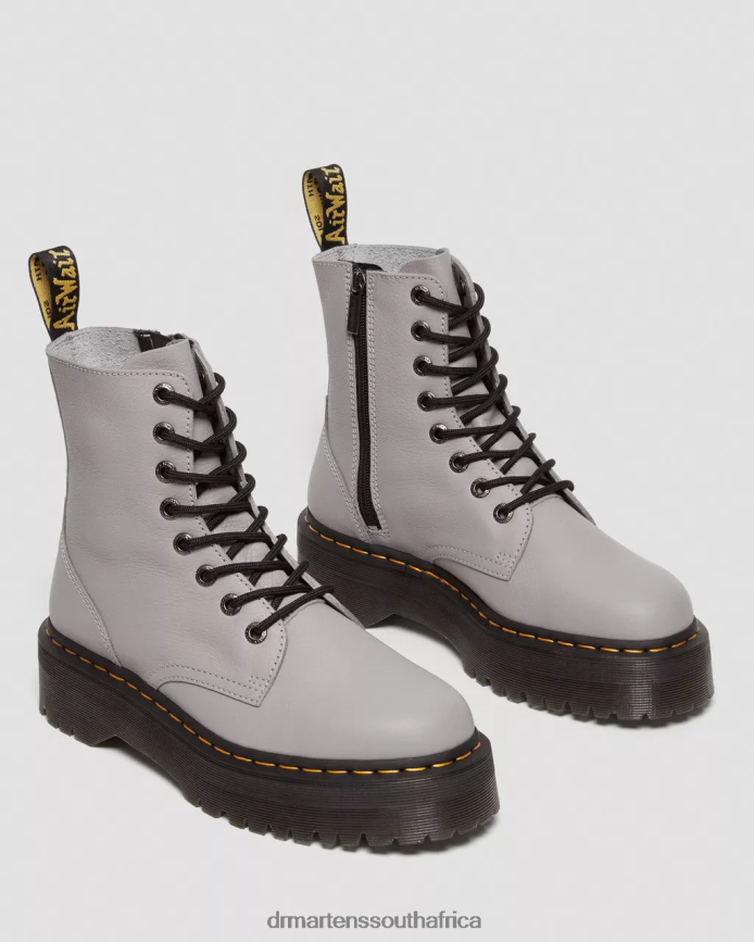 Jadon Boot Pisa Leather Platforms Dr. Martens Men Footwear 2J208N187 Grey Pisa