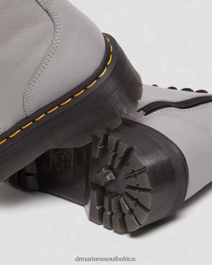 Jadon Boot Pisa Leather Platforms Dr. Martens Men Footwear 2J208N187 Grey Pisa