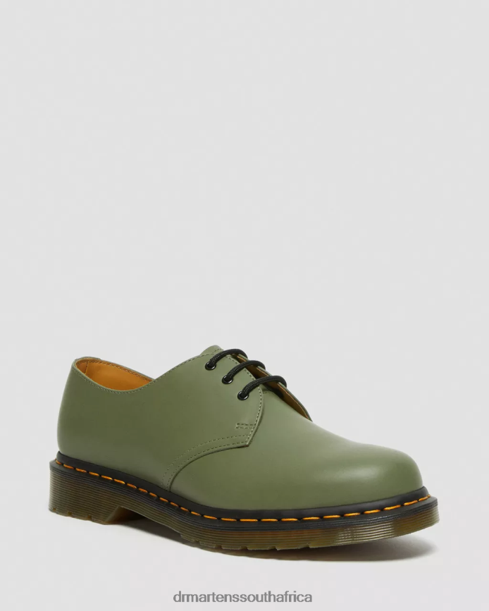 1461 Smooth Leather Oxford Shoes Dr. Martens Men Footwear 2J208N324 Khaki Green Smooth