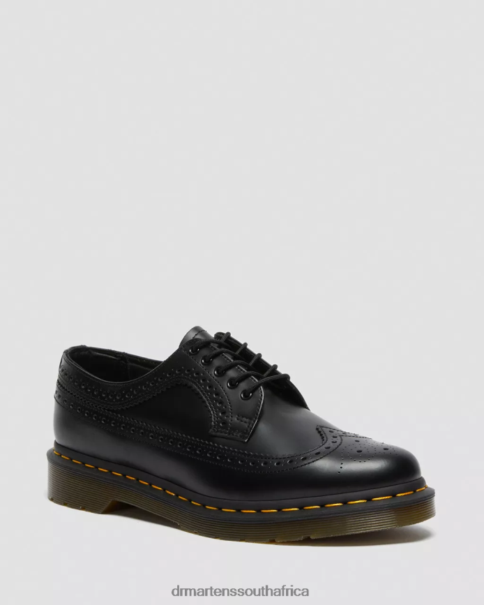 3989 Yellow Stitch Smooth Leather Brogue Shoes Dr. Martens Men Footwear 2J208N370 Black Smooth