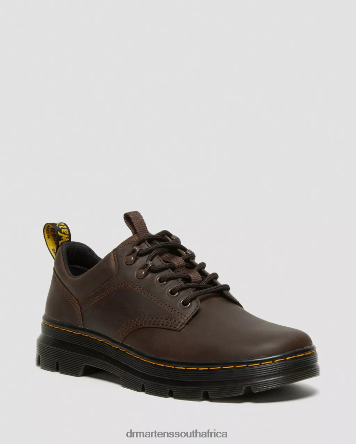 Reeder Crazy Horse Leather Utility Shoes Dr. Martens Unisex Footwear 2J208N388 Dark Brown Crazy Horse