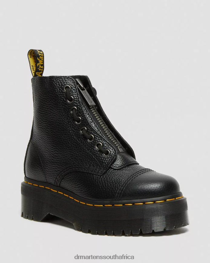 Sinclair Milled Nappa Leather Platform Boots Dr. Martens Unisex Footwear 2J208N208 Black Milled Nappa