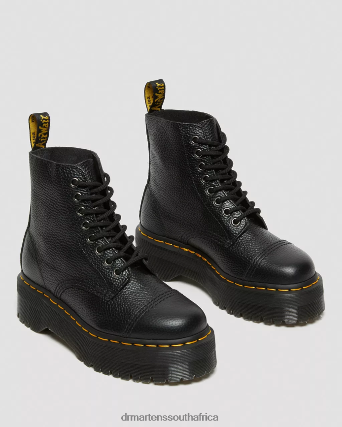 Sinclair Milled Nappa Leather Platform Boots Dr. Martens Unisex Footwear 2J208N208 Black Milled Nappa