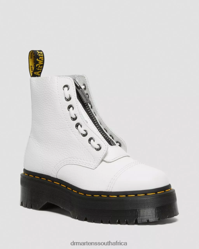 Sinclair Milled Nappa Leather Platform Boots Dr. Martens Unisex Footwear 2J208N211 White Milled Nappa