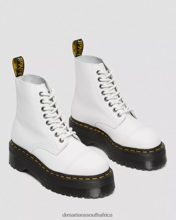 Sinclair Milled Nappa Leather Platform Boots Dr. Martens Unisex Footwear 2J208N211 White Milled Nappa