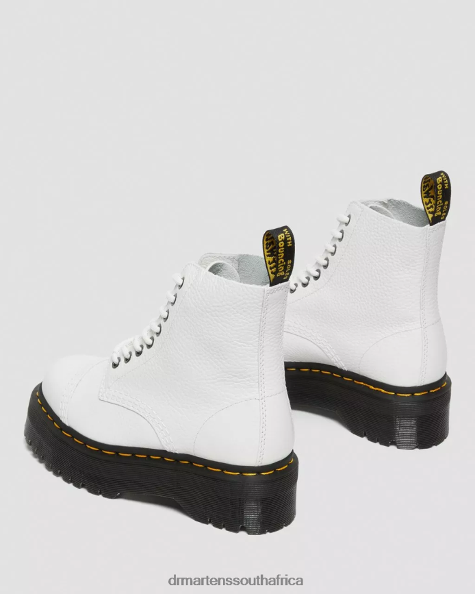 Sinclair Milled Nappa Leather Platform Boots Dr. Martens Unisex Footwear 2J208N211 White Milled Nappa