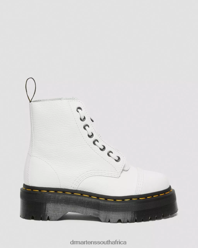 Sinclair Milled Nappa Leather Platform Boots Dr. Martens Unisex Footwear 2J208N211 White Milled Nappa