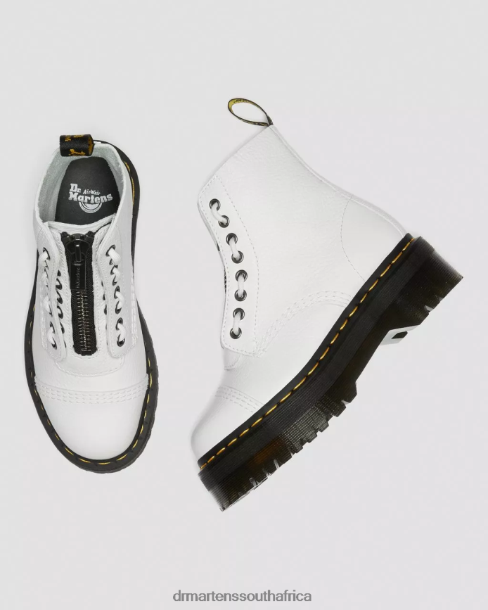 Sinclair Milled Nappa Leather Platform Boots Dr. Martens Unisex Footwear 2J208N211 White Milled Nappa