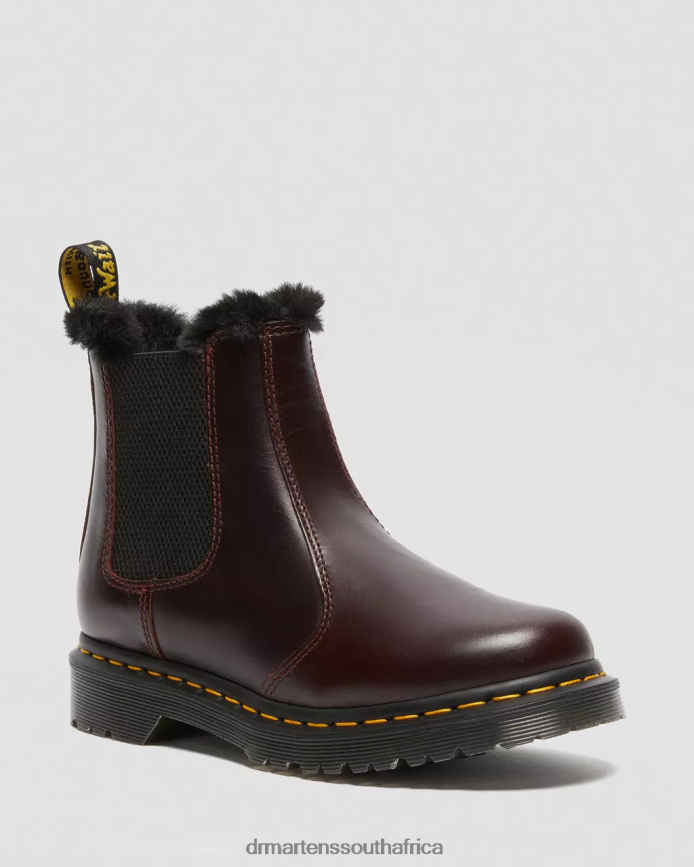 2976 Leonore Faux Fur Lined Chelsea Boots Dr. Martens Unisex Footwear 2J208N199 Oxblood Atlas