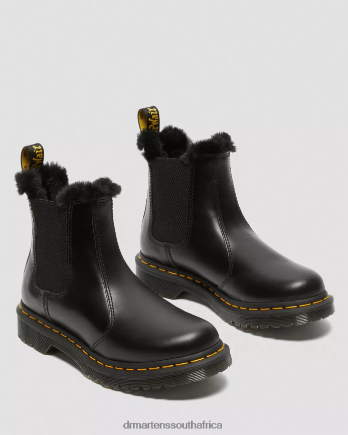 2976 Leonore Faux Fur Lined Chelsea Boots Dr. Martens Unisex Footwear 2J208N200 Dark Grey Atlas