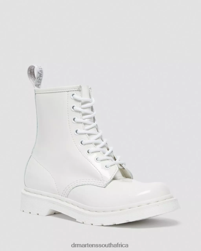 1460 Mono Patent Leather Lace Up Boots Dr. Martens Unisex Footwear 2J208N102 White Lucido & Patent Lamper