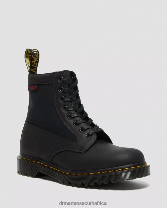 1460 Panel Made in England Leather Lace Up Boots Dr. Martens Unisex Footwear 2J208N99 Black Dockyard & Ventile