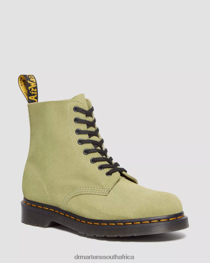 1460 Pascal Suede Lace Up Boots Dr. Martens Unisex Footwear 2J208N100 Pale Olive E H Suede Mb