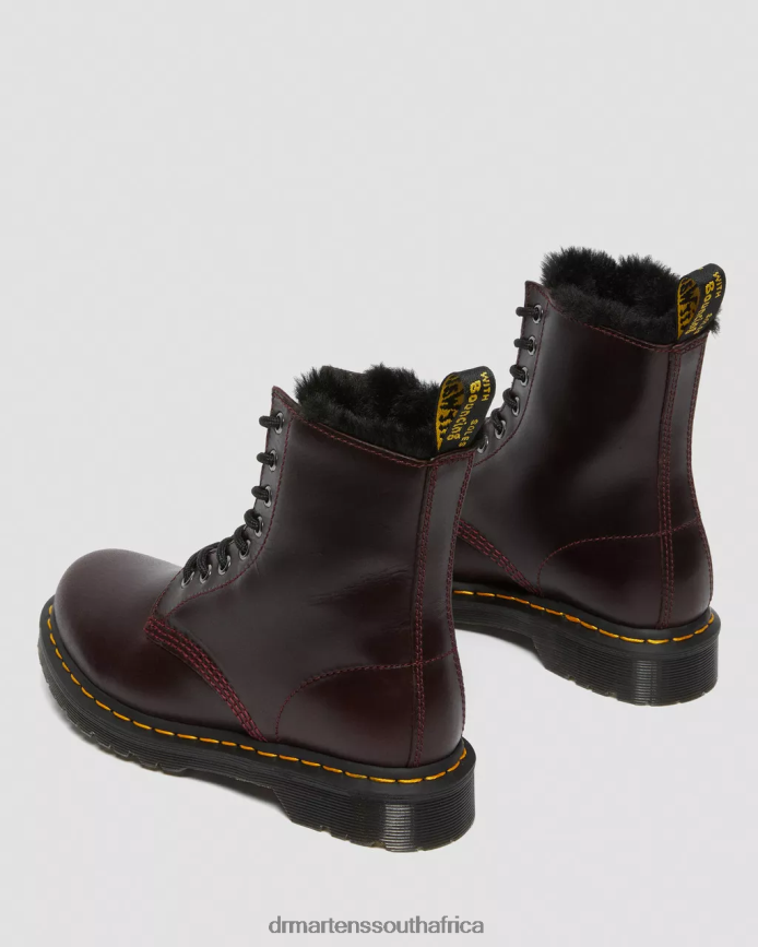1460 Serena Faux Fur Lined Lace Up Boots Dr. Martens Unisex Footwear 2J208N201 Oxblood Atlas