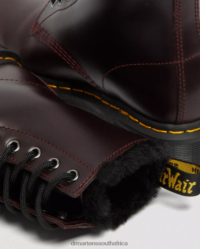 1460 Serena Faux Fur Lined Lace Up Boots Dr. Martens Unisex Footwear 2J208N201 Oxblood Atlas