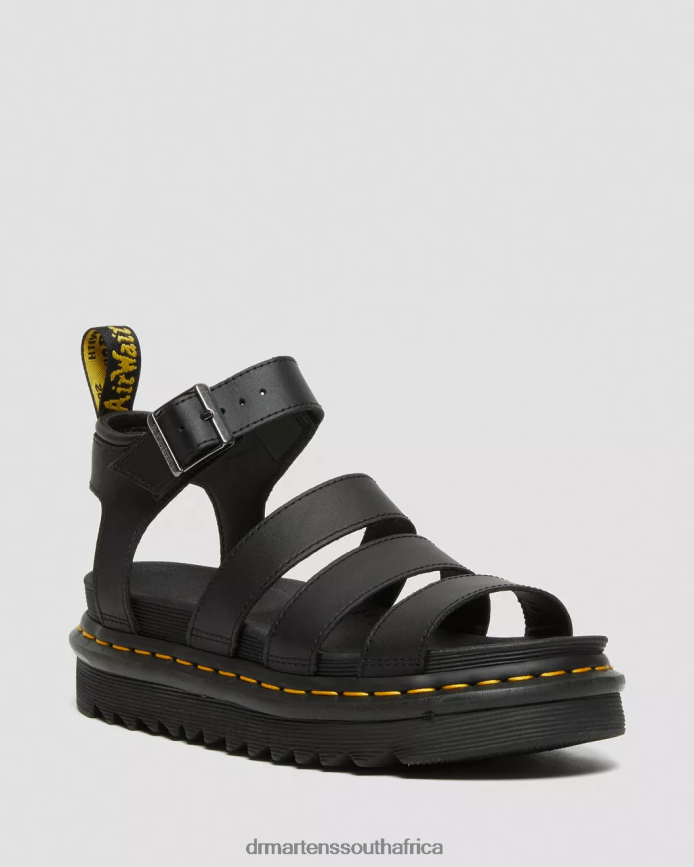 Blaire Hydro Leather Strap Sandals Dr. Martens Unisex Footwear 2J208N242 Black Hydro