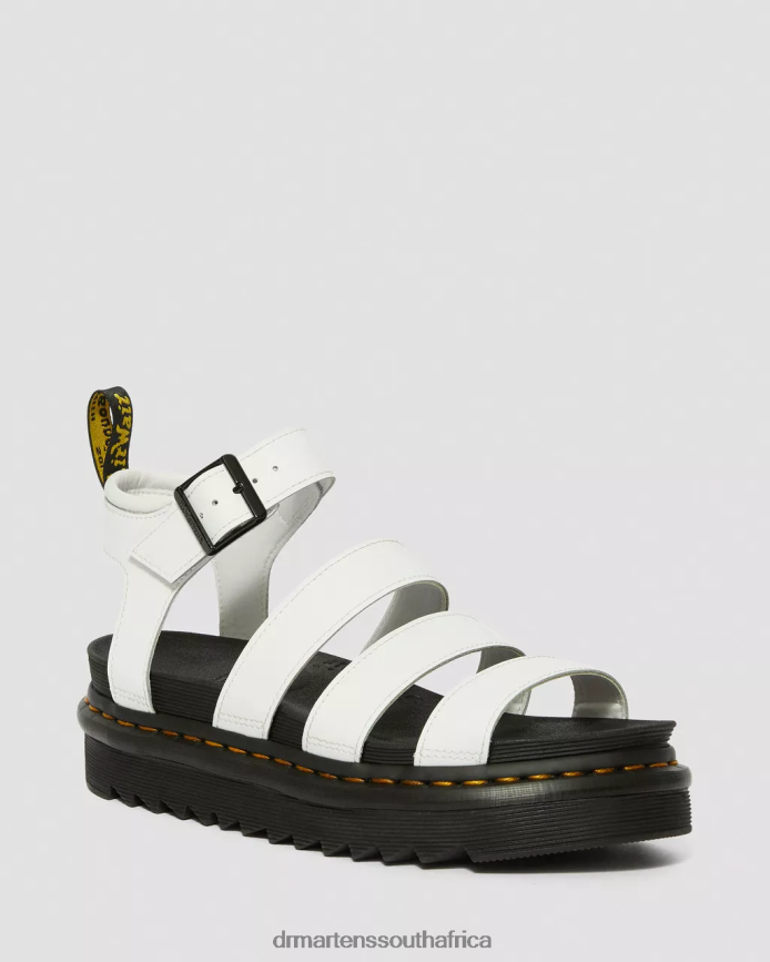 Blaire Hydro Leather Strap Sandals Dr. Martens Unisex Footwear 2J208N255 White Hydro