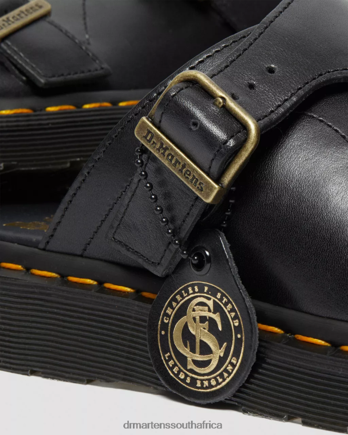 Dayne Made in England Leather Slide Sandals Dr. Martens Unisex Footwear 2J208N358 Black